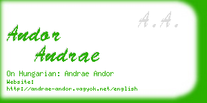 andor andrae business card
